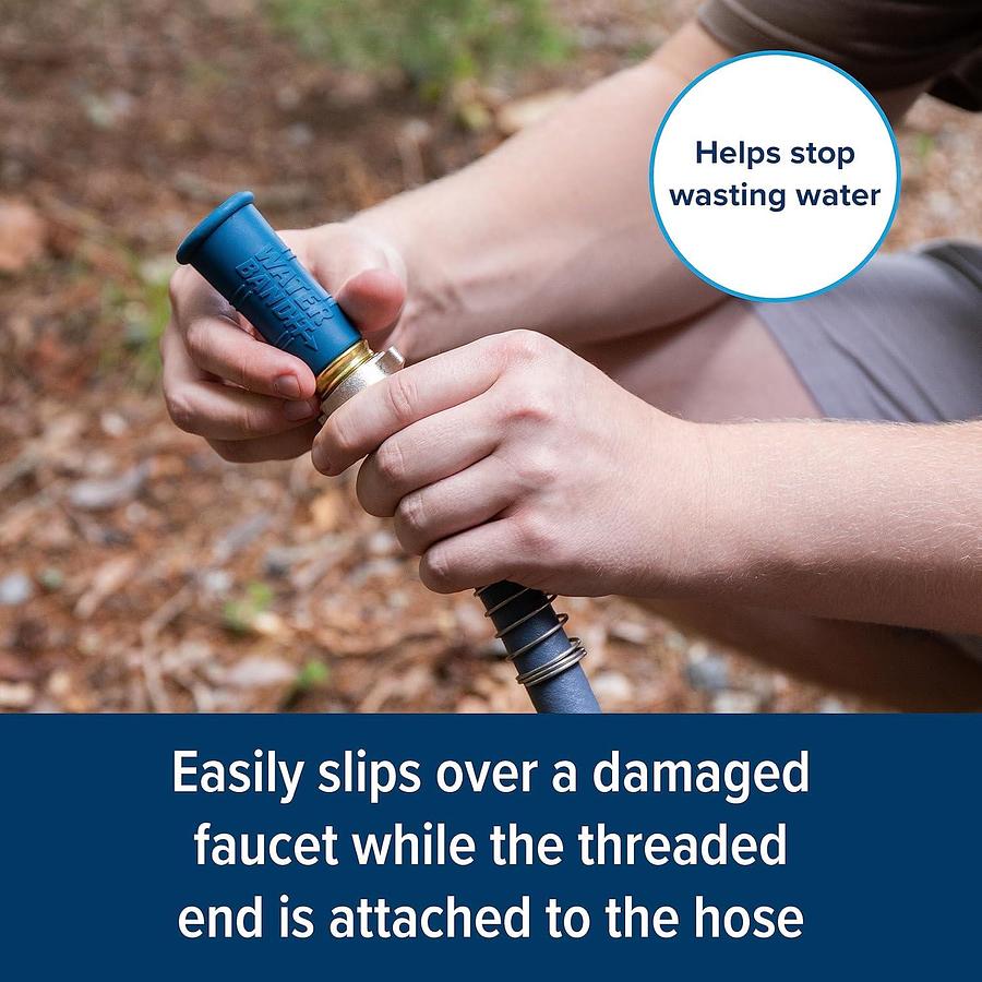 Camco Water Bandit - Easily Connect Your RV Water Hose to Damaged or Stripped Faucet Threads or Faucets without Thread - Features a Highly Flexible Silicone-Polymer Sleeve (22484)