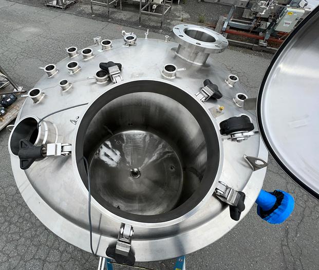 Used Tank, 370 Gallon, 316L Stainless Steel, Jacketed, Agitated, 10 PSI, T&C Stainless #L744633