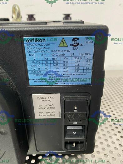 Used Leybold Sogevac SV16D Rotary Vane Vacuum Pump 115/230V