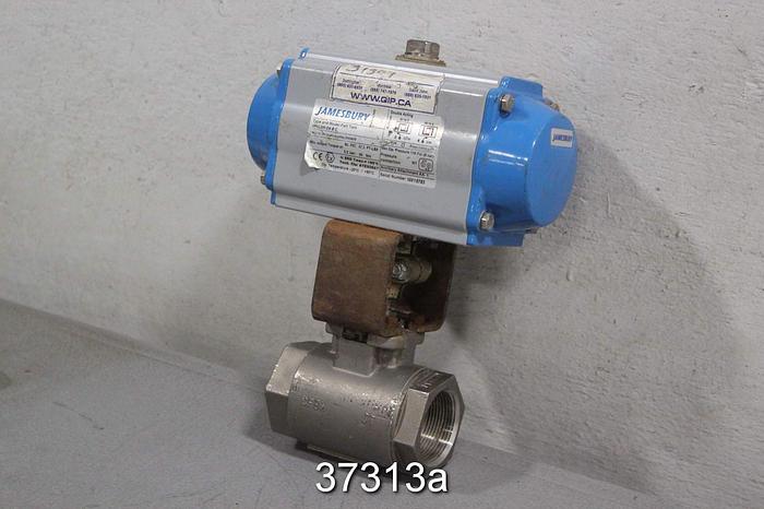Used Jamesbury 1.5" Pneumatic Ball Valve, 1.5 9FB 3600 XTB, Threaded #37313