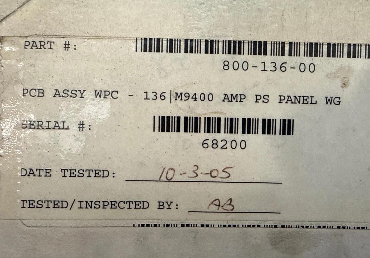 Refurbished WPC 800-136-00 M9400 AMP PS Panel Circuit Board Web Guide Motherboard Refurbish