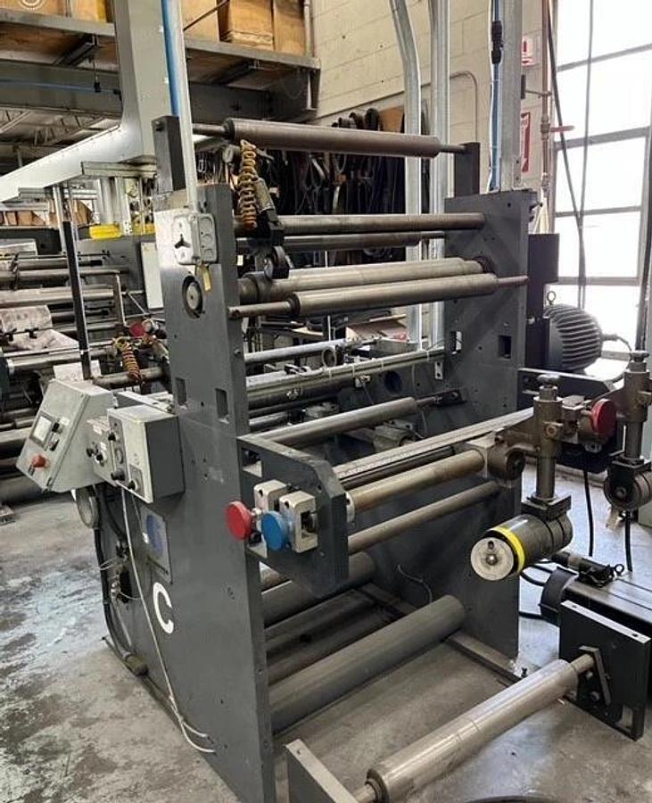 Used Scheffer servo Inline Offline Finishing with Plows, Ribbon Deck, Die Cutter