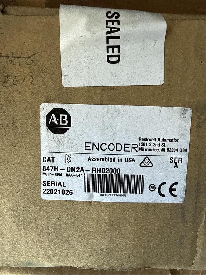 Allen Bradley 847H-DN2A-RH02000 Incremental Encoder (New Factory Sealed)