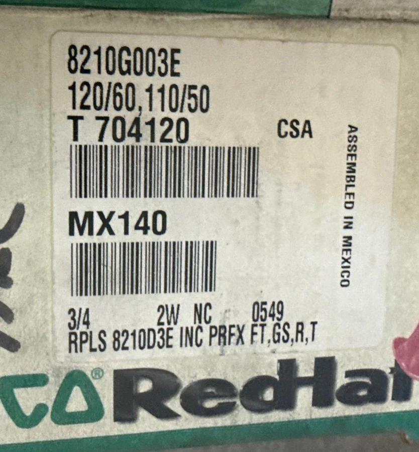 ASCO Red Hat 8210G003E 8210G003E NEW)