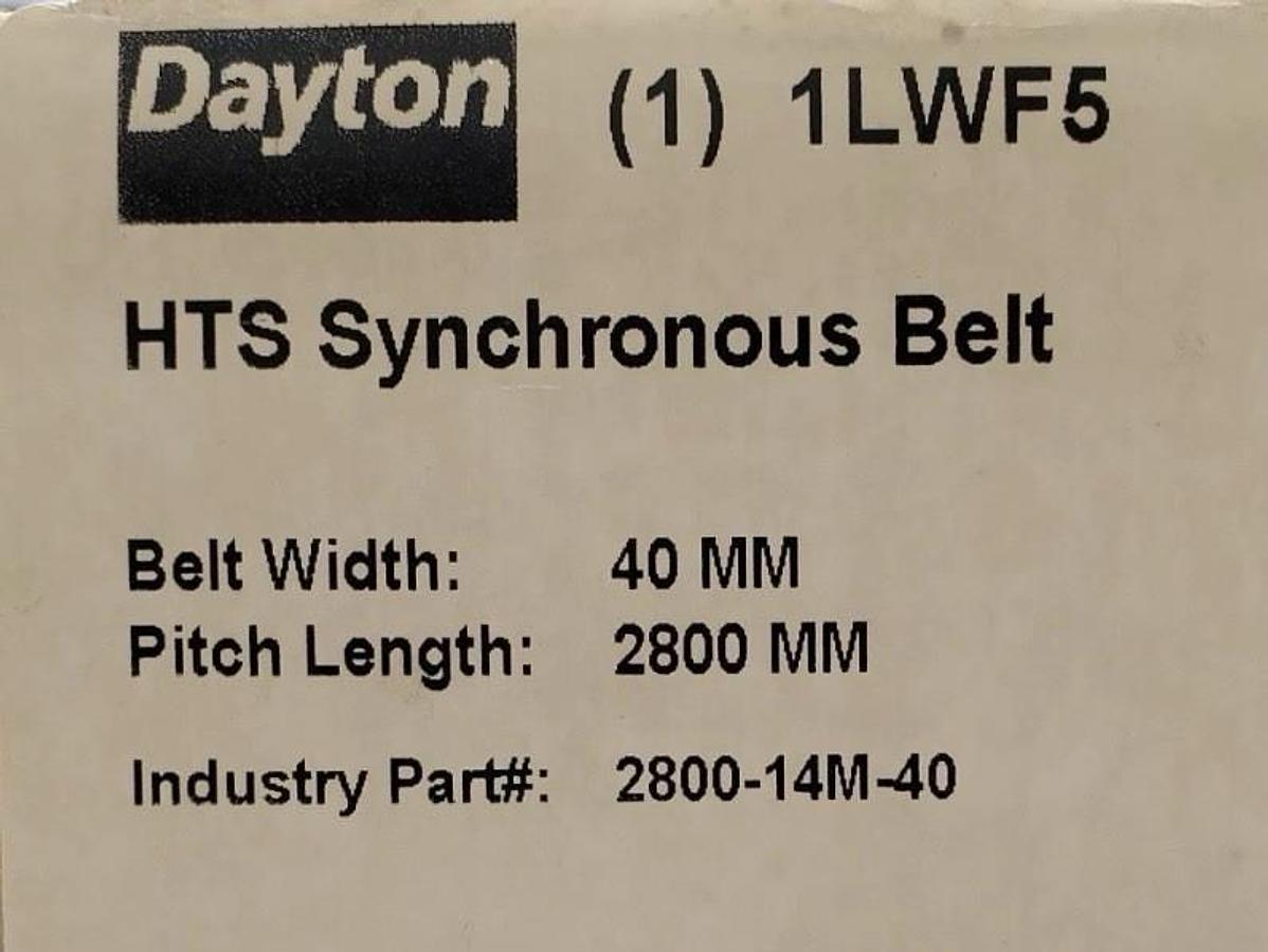 Dayton 1LWF5 HTS Synchronous Belt 40mm x 2800mm 2800-14M-40 NEW