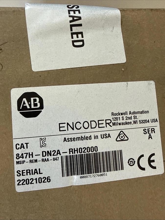 Allen Bradley 847H-DN2A-RH02000 Incremental Encoder (New Factory Sealed)