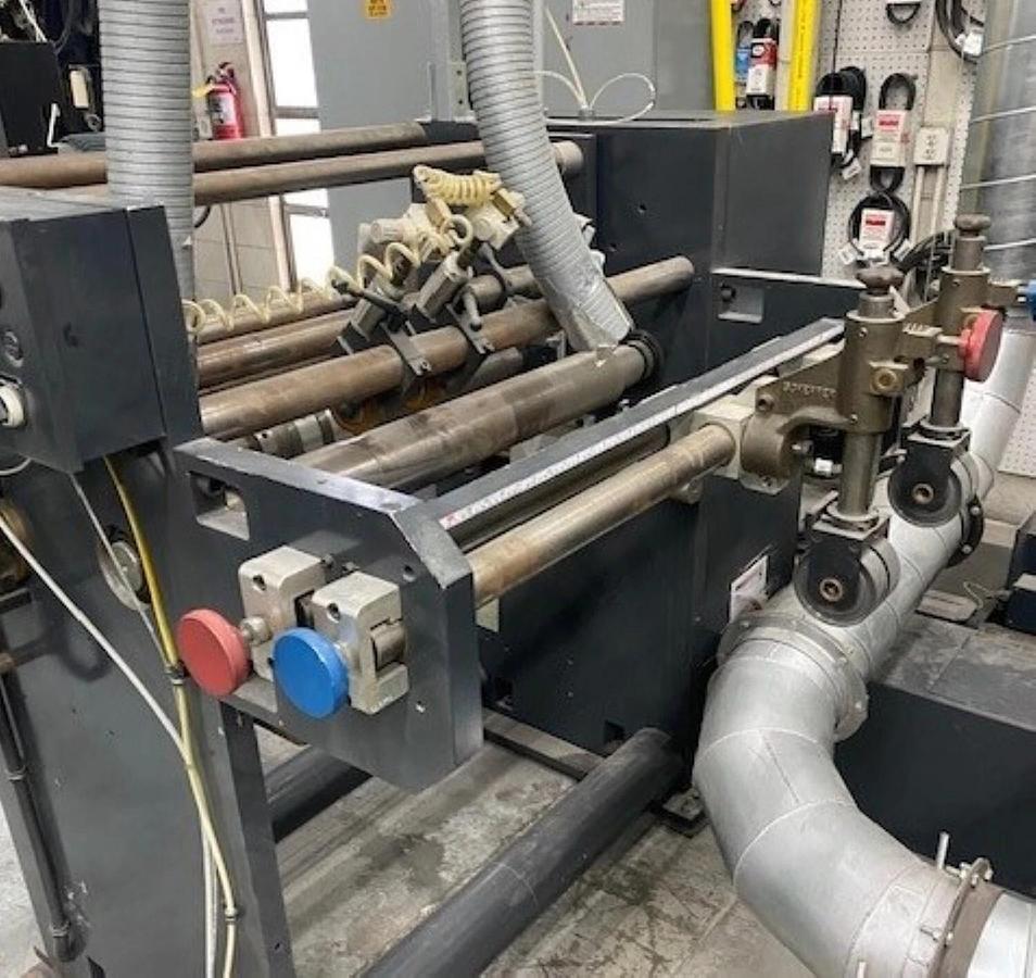Used Scheffer servo Inline Offline Finishing with Plows, Ribbon Deck, Die Cutter