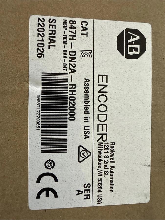 Allen Bradley 847H-DN2A-RH02000 Incremental Encoder (New Factory Sealed)