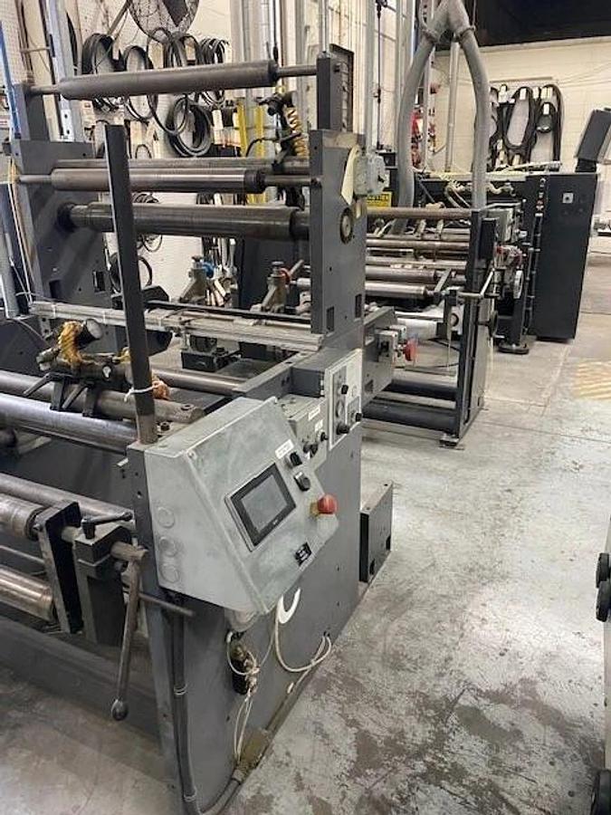 Used Scheffer servo Inline Offline Finishing with Plows, Ribbon Deck, Die Cutter