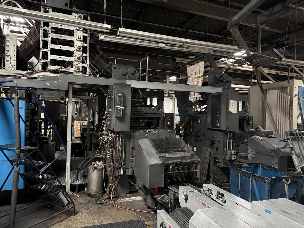 Used Harris V30 16 Unit printing press, 2 JF35 folders, Martin Splicers GMI Color