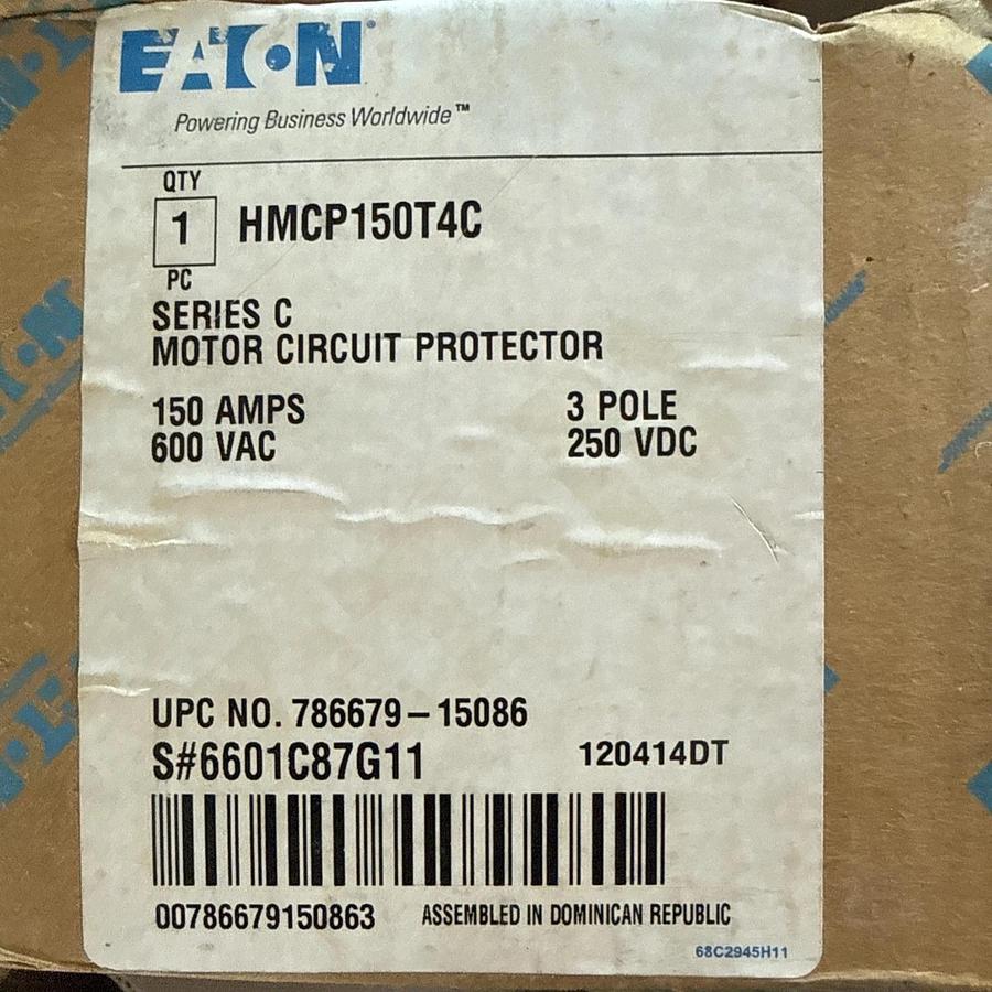EATON CUTLER HAMMER HMCP150T4C 150 AMP Type HMCP Motor Circuit Protector