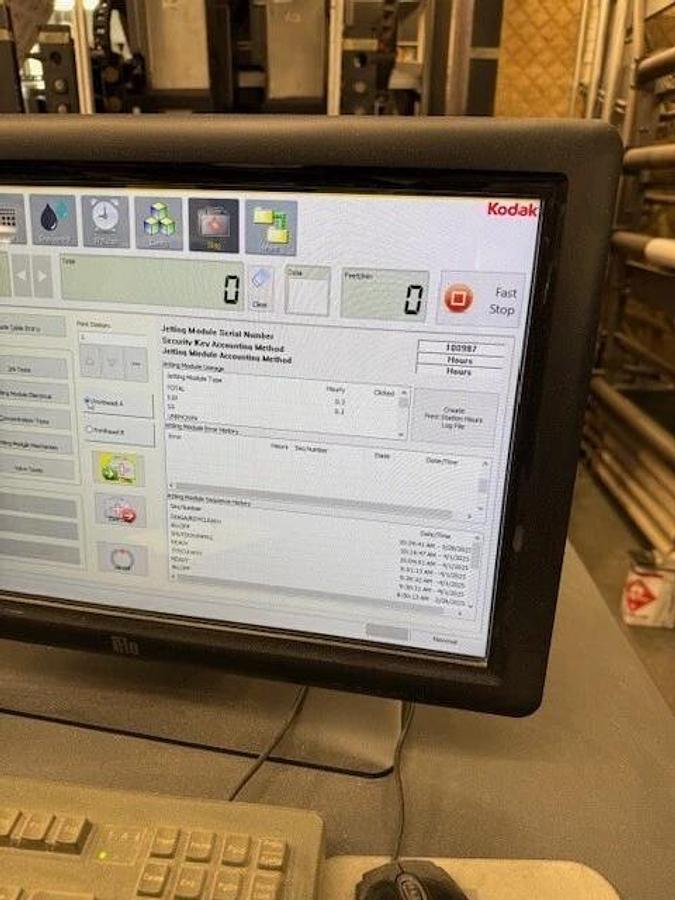 Used Kodak Prosper S10 inkjet system 6 heads, dual fluid stations, Windows 10