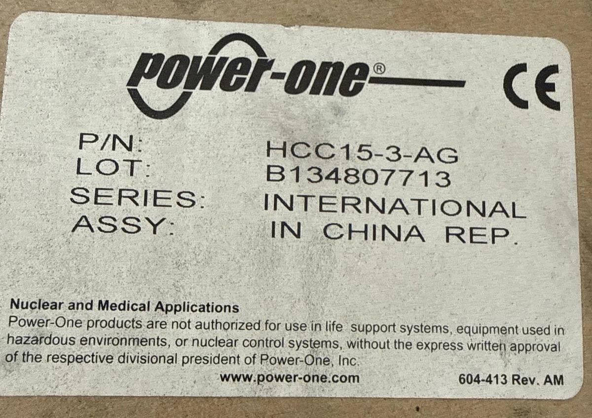 POWER ONE HCC15-3-AG 240VAC 1A
