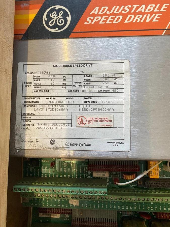 Refurbished GE Adjustable Speed DC Drive 150 HP