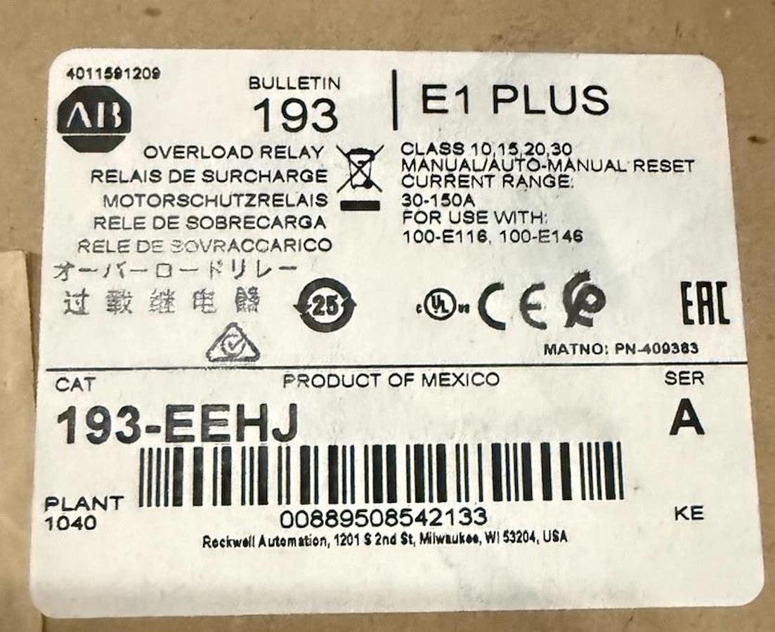 ALLEN BRADLEY 193-EEHJ / 193EEHJ (new)