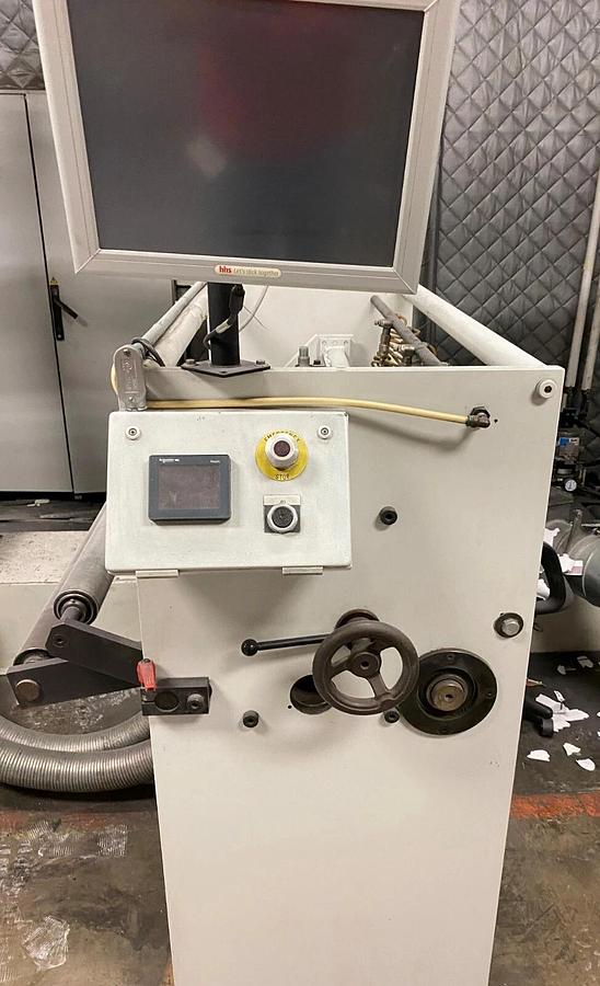 Used Scheffer rotary cutter with high speed T.ED delivery and shear slitter WPM