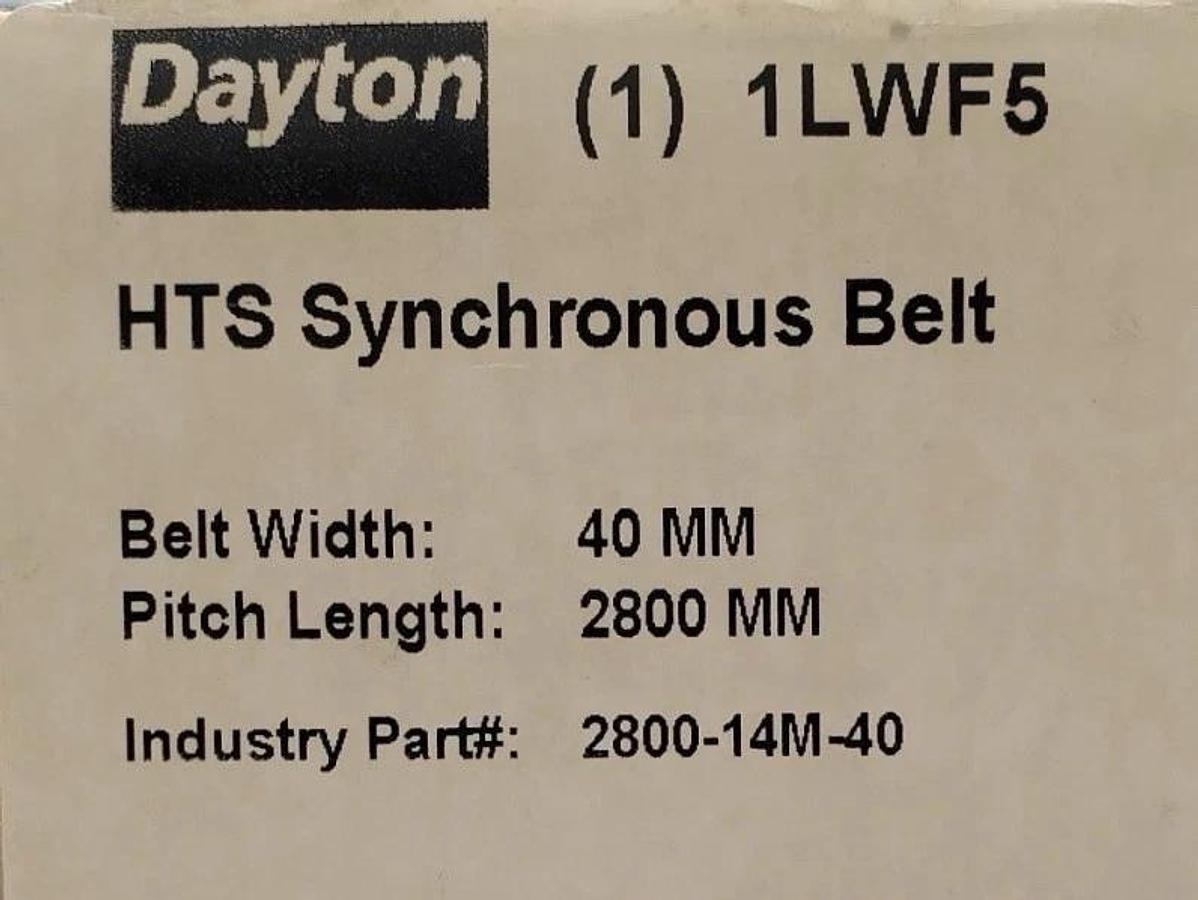 Dayton 1LWF5 HTS Synchronous Belt 40mm x 2800mm 2800-14M-40 NEW