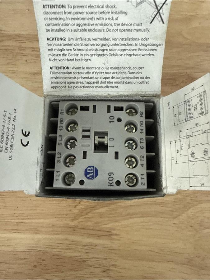 ALLEN BRADLEY 100-K09ZJ10 MINI CONTACTOR NEW