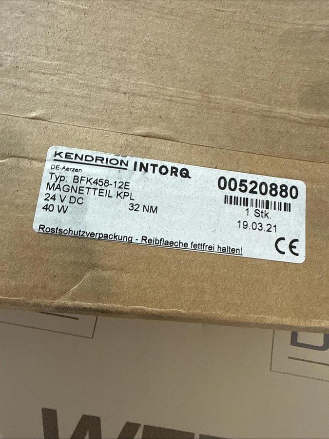 INTORQ Spring-Applied Brake BFK458-12E 24V DC 40W 00520880