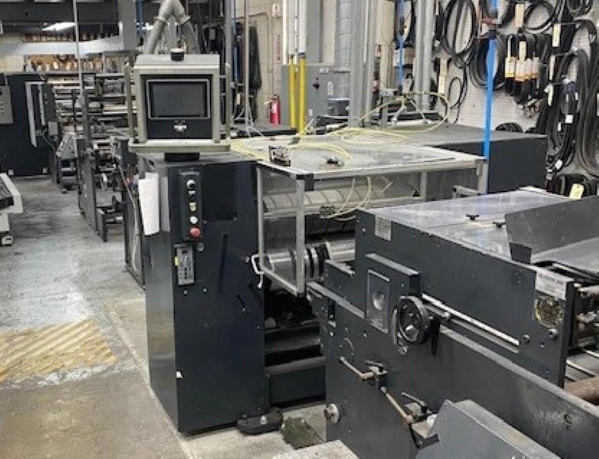 Used Scheffer servo Inline Offline Finishing with Plows, Ribbon Deck, Die Cutter