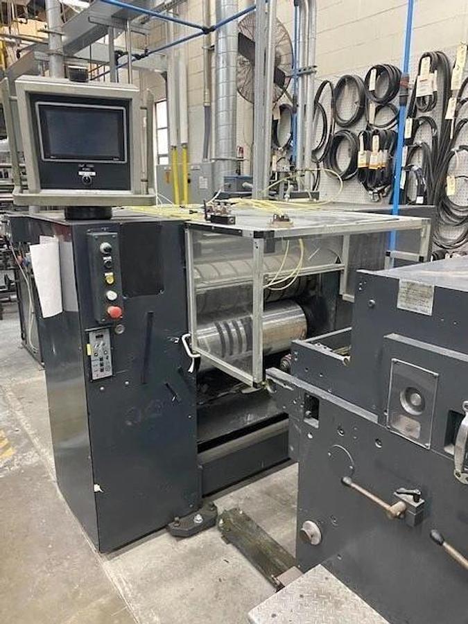 Used Scheffer servo Inline Offline Finishing with Plows, Ribbon Deck, Die Cutter
