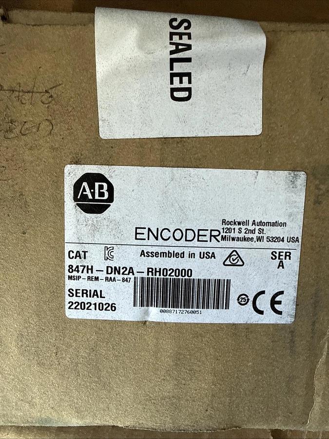 Allen Bradley 847H-DN2A-RH02000 Incremental Encoder (New Factory Sealed)