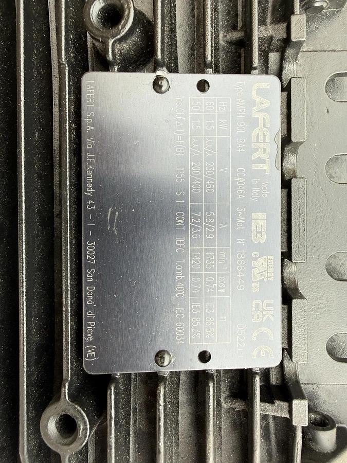 Refurbished LAFERT 1.5KW 2.0HP ELECTRIC MOTOR AMPH90LBA4