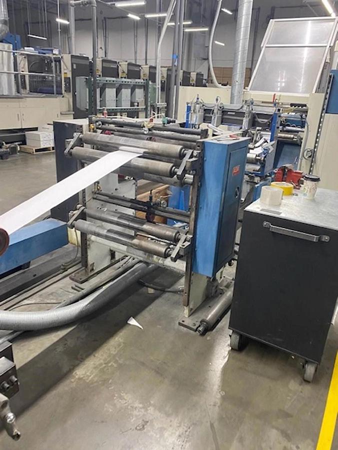 Used Scheffer Rotary cutter and AGM/WPM inline finishing equipment, Jetweb, Vits