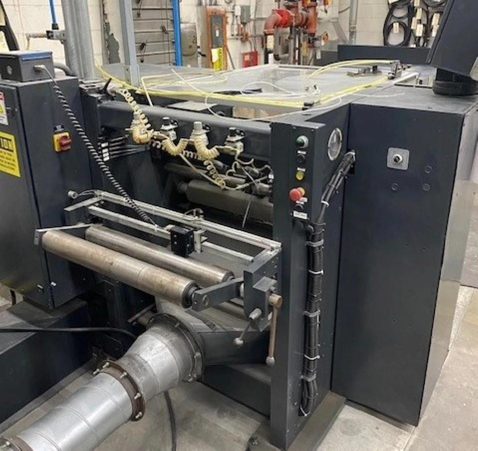 Used Scheffer servo Inline Offline Finishing with Plows, Ribbon Deck, Die Cutter