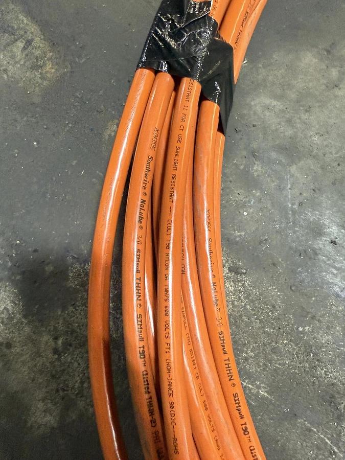Used CABLE 3/0 BLACK 200' FT Green, Orange, Or Yellow Gauge Copper AWG,l