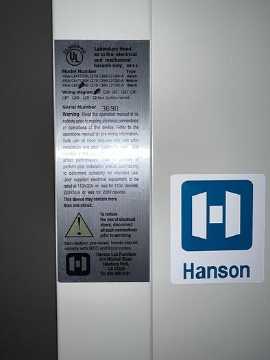 Used Hanson 5' Fume Hood