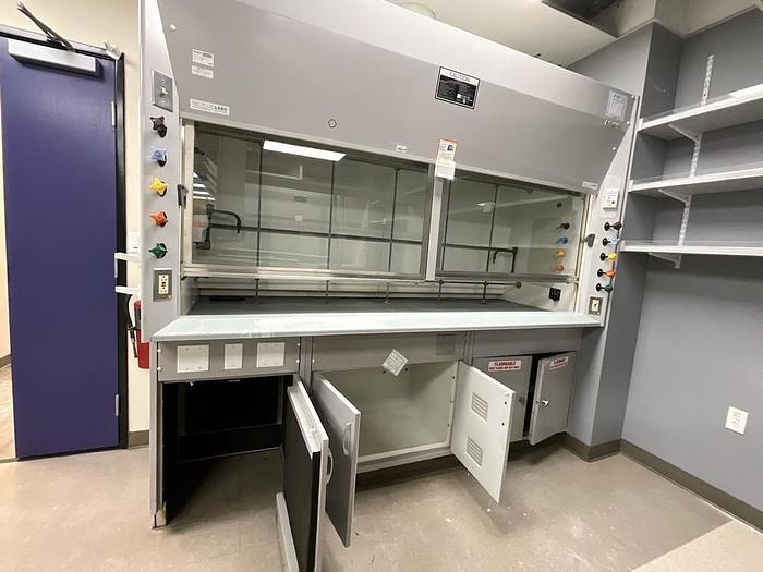 Used Kewaunee Scientific 8' White Fume Hood, Split Sash