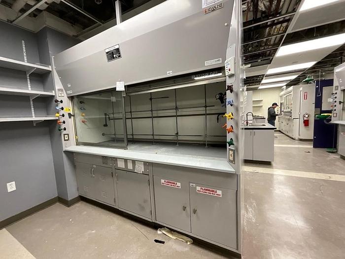 Used Kewaunee Scientific 8' White Fume Hood, Split Sash