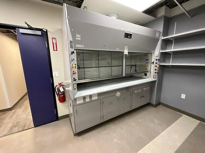 Used Kewaunee Scientific 8' White Fume Hood, Split Sash