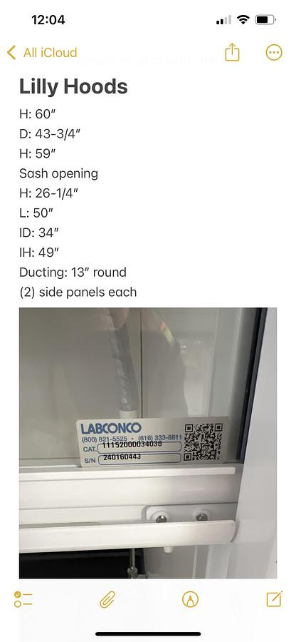 Used 2024 Used Labconco 5' Protector XL Benchtop Laboratory Hood Labconco - Protector Premier Laboratory Hood Model #11152000034036