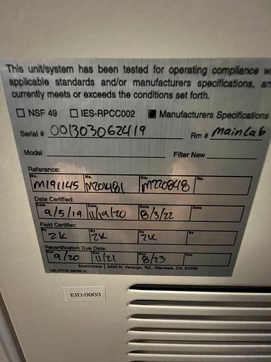 Used Fisher American 6' Fume Hood Combo Sash