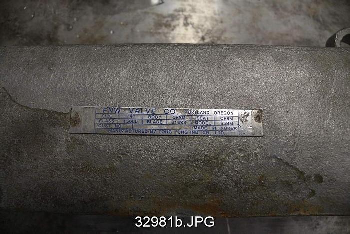 Used FNW 14" Hand Operated Knife Gate Valve #32981