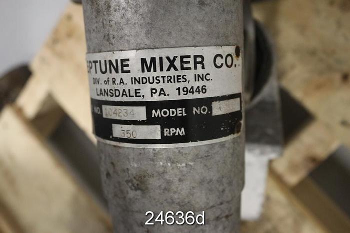 Used Neptune Mixer Co JG-1.1 With Baldor Motor, 0.25 Hp, 208,230,460 Volts, 1725 Rpm, 56C Frame #24636