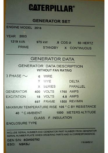 Caterpillar 3516 gas generators 3 sets unused new