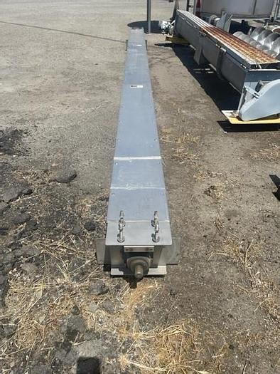 Used 20' Long x 8" Diameter Stainless Steel Auger Screw Conveyor