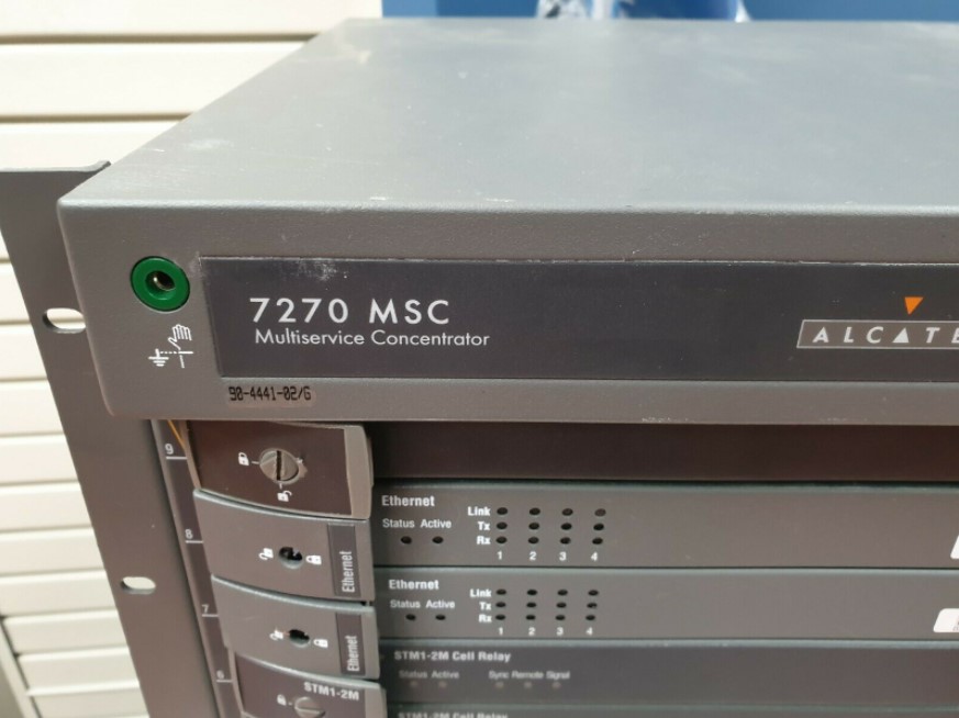 Used Alcatel 7270 MSC-B/36177 90-4441-02/G 8 SLOT MULTISERVICE CONCENTRATOR W/ CARDS