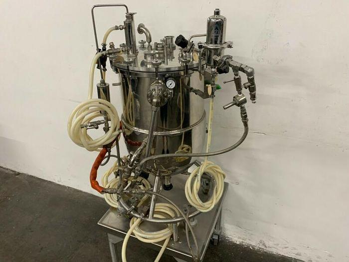 Used Biolafitte 63 Liter Stainless Steel Jacketed Bioreactor Max Work Pressure 2 Bar
