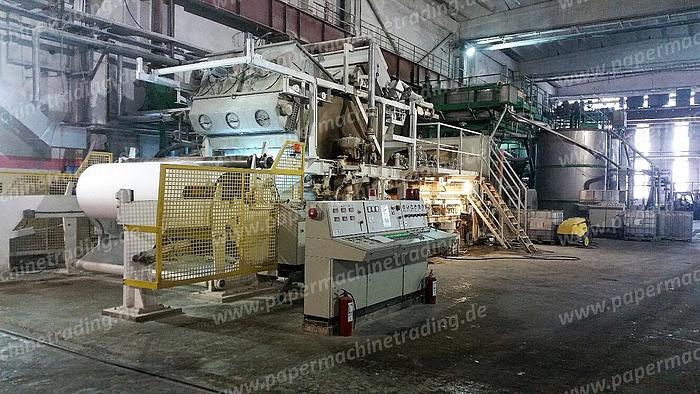 Used (PMT-34) - Tissue Paper machine - 1 Wire Fourdrinier -/including stock preparation and Slitter Rewinder
