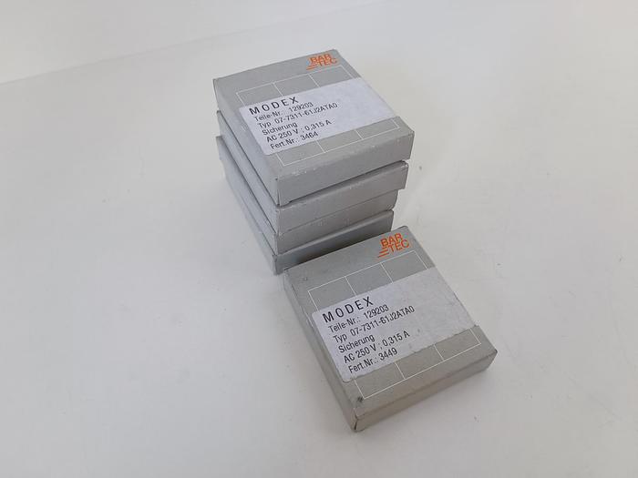 2 Stück Modex Ex Sicherungen, 0,315A, 07-7311-61J2ATA0, AC250V, 129203, Bartec neu