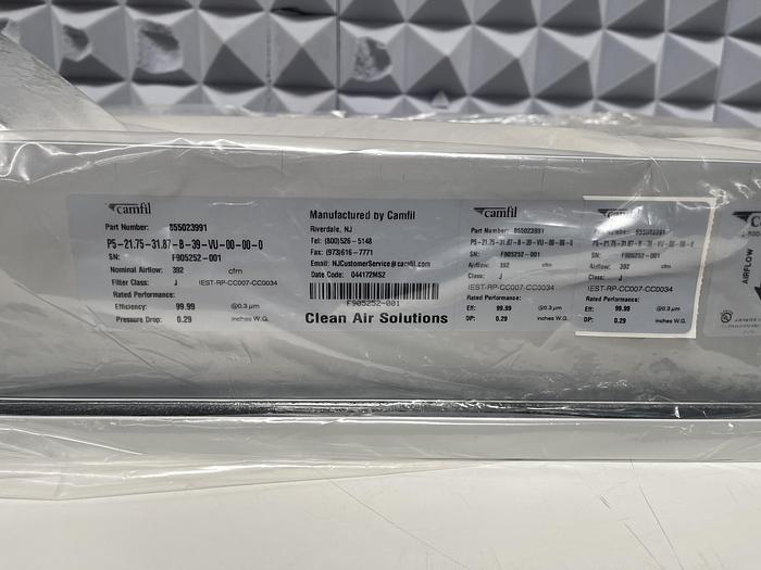 Used Camfil 855023991 P5-21.75 3187 B-39-VU-00-00-0 32x22x5