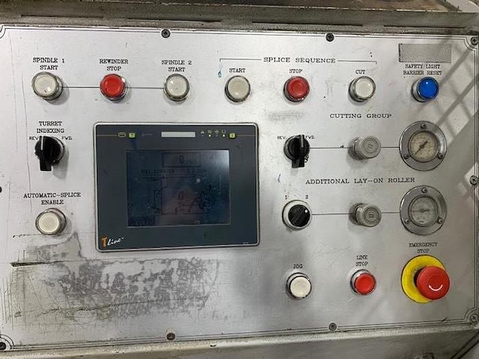 Used 53" WIDE UTECO EMERALD 8 COLOR CI PRINTING PRESS GEARLESS 130 ; TURRET UNWIND / REWIND