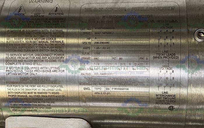 Used Admix 100RXGF-050 RotoMixx 1/2 HP w/ Admix Frame, ABB Controller 480V