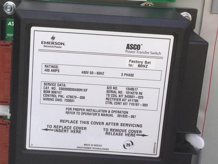 2018 ASCO 400AMP Seraies 300 480 Volt