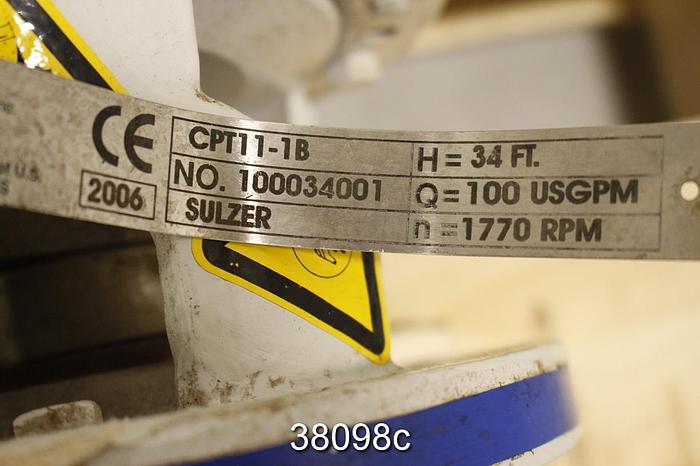 Unused Sulzer CPT11-1B Pump Power End, 6" Impeller #38098