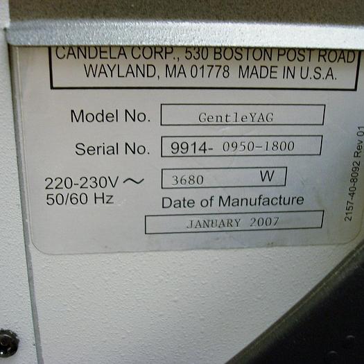 Used Candela Mini GentleYag (MGY)